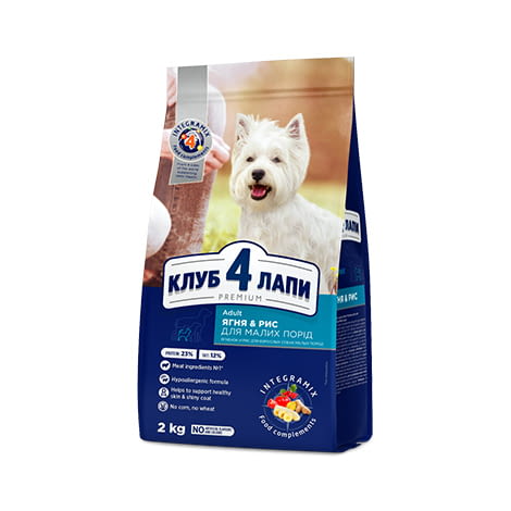 Club 4 Paws Lamb&Rice Dog Small Bred Adult Премиум храна с агнешко и ориз за пораснали кучета от дре