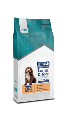 DR. TREND – Храна за кастрирани кучета и с наднормено тегло от средни и едри породи с агнешко 7 кг.