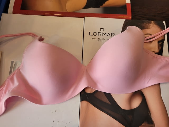 85B италиански розов, светлозелен сутиен бриджитка без подплънки италиански сутиени свалящи презрамки - снимка 3