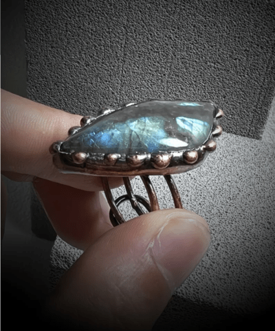 Пръстен с лабрадорит нов Лaбpaдopит - град Монтана | Пръстени - снимка 2