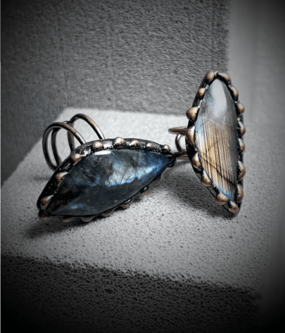 Пръстен с лабрадорит нов Лaбpaдopит - град Монтана | Пръстени - снимка 3