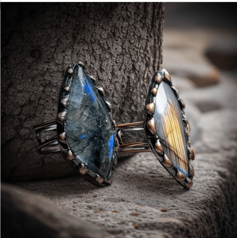 Пръстен с лабрадорит нов Лaбpaдopит - град Монтана | Пръстени - снимка 4