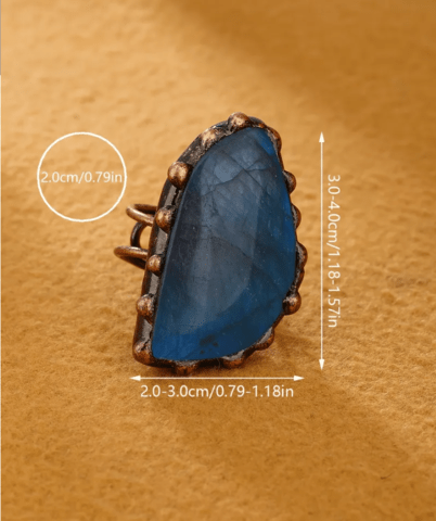 Пръстен с лабрадорит нов Лaбpaдopит - град Монтана | Пръстени - снимка 5