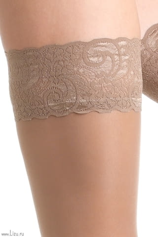 OMSA 40DEN черни, тъмнобежови прозрачни чорапи със силикон 40-85кг ОМСА дълги чорапи с дантела - снимка 2