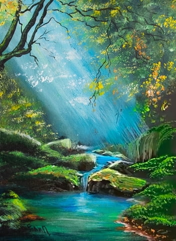 Картина "Тюркоазената гора" Живопис - град Варна | Картини