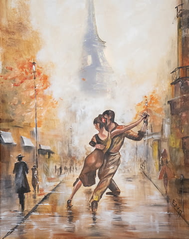 Маслена картина "Танго в Париж" Живопис - град Варна | Картини