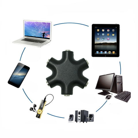 3.5 мм аудио жак разклонител сплитер 3.5 mm слушалки 5 изхода - снимка 3