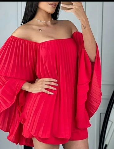 Моден тоалет Плисе, ХХЛ Есен/Зима, Рокля, XL - град Монтана | Дамски Дрехи - снимка 1