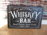 Метална табела уиски Whiskey bar добри приятели хубави напитки добре дошли бар готина компания