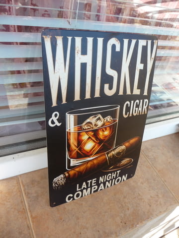 Метална табела уиски пури резачка лед квалитетно отлежало време с приятели среща сближаване песни - снимка 2