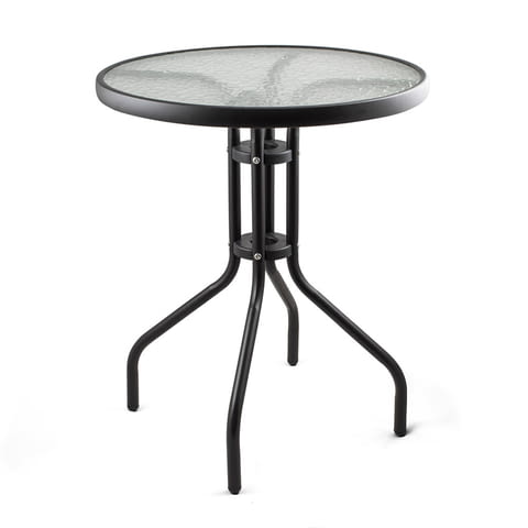 Метална маса със стъклен плот 60x74cm - град Сандански | Маси - снимка 1