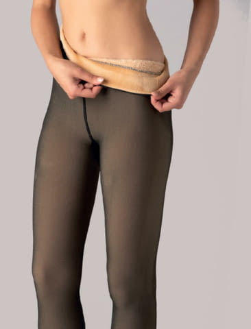 Gladys италиански бежов прозрачен термо чорапогащник 40-130кг плътни термо плюшени чорапогащници - снимка 4