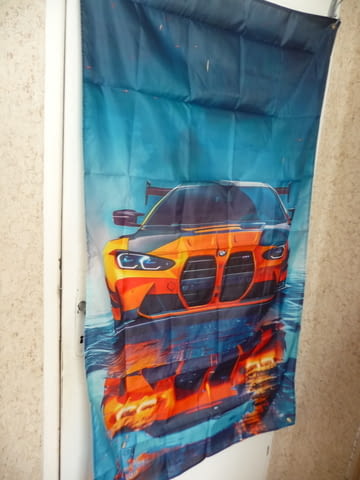 Знаме BMW M оранжево готино баварец спортно бързо гъзарско кола автомобил фенове готино маниашко БМВ - снимка 4