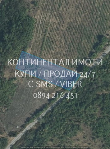 Код 63123. Поземлен имот нива 3дка, кат. 6-та с лице 30м на асфалтов път, на около 1км преди селото. - снимка 1