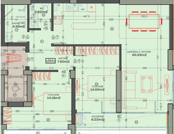 Тристаен апартамент в ж.к. Тракия, гр. Пловдив 3-стаен, 129 м2, Тухла - град Пловдив | Апартаменти