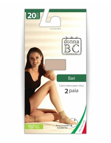 2 чифта Donna BC 20DEN италиански черни, бежови гладки къси чорапи луксозни чорапи над глезените - снимка 3