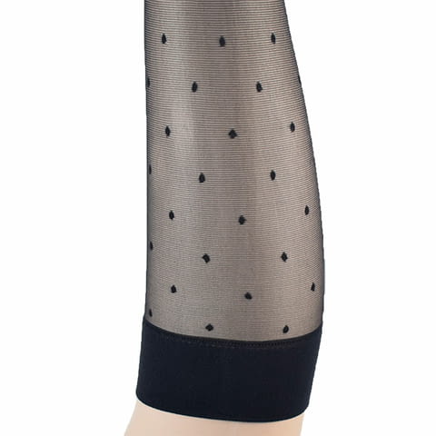 Donna BC 20DEN италиански женски черни три четвърти чорапи на точки фигурални чорапи с точки до коля - снимка 3