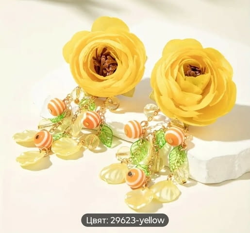 Модни обици Ранункули - град Монтана | Обеци - снимка 3