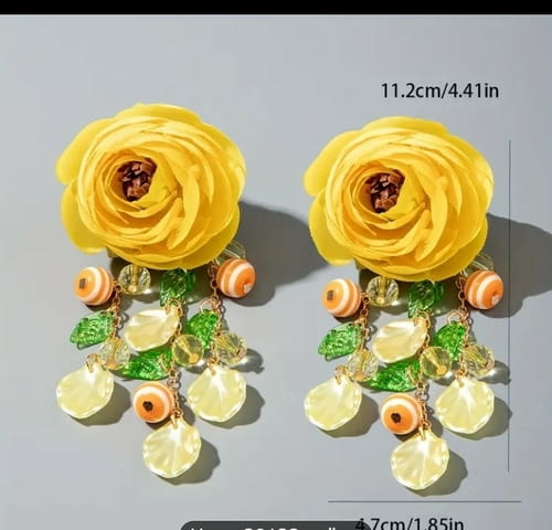 Модни обици Ранункули - град Монтана | Обеци - снимка 4