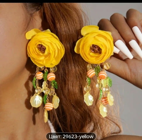 Модни обици Ранункули - град Монтана | Обеци - снимка 6