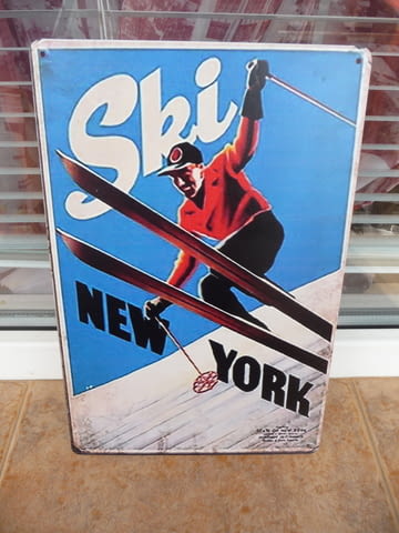 Метална табела разни Ски Ню Йорк скокове слалом щеки маркови зима спорт алпийски дисциплини спускане - снимка 1