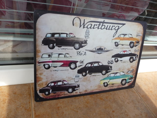 Метална табела кола Wartburg Вартбург модели автомобили ГДР Германия ретро парад комби класика авто - снимка 2