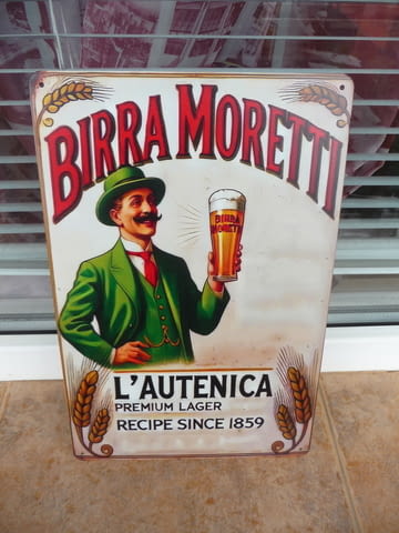 Метална табела бира Birra Moretti Бира Морети Premium Lager L'Autenica Италиянска качествена хубава - снимка 1