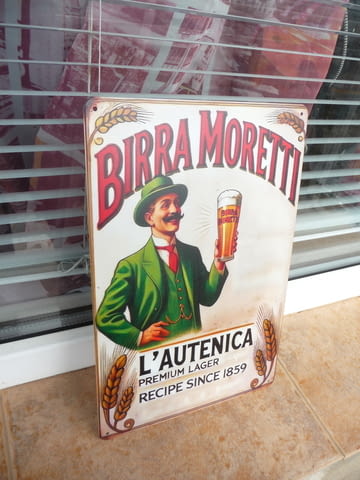 Метална табела бира Birra Moretti Бира Морети Premium Lager L'Autenica Италиянска качествена хубава - снимка 2