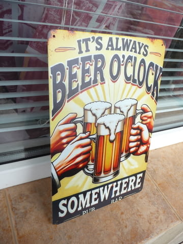 Метална табела Време е за бира винаги някъде някой приятели наздраве сплотява настроение бирена халб - снимка 2