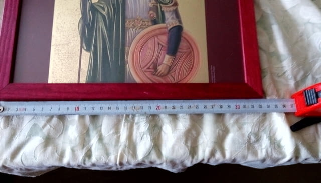 Икона на Свети вкм. Мина, репродукция с дървена рамка и стъкло - снимка 8