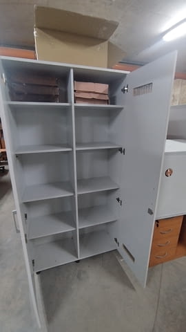 Гардероб с две врати и рафтове - Офис шкаф 100/40/198 с ключалки - снимка 12