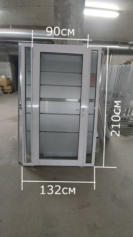 Алуминиевa вратa с касa, бяла със стъкла - лява 132/210см, city of Sofia | Windows & Doors - снимка 1