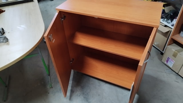 Офис шкаф със заключване - шкафче за обувки или дрехи 86/42/93см череша - снимка 9