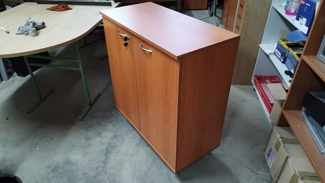 Офис шкаф със заключване - шкафче за обувки или дрехи 86/42/93см череша - снимка 11