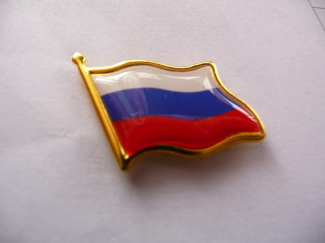 Значка Русия знаме флаг символ държава Москва Кремъл Путин пин ревер фен Огромная Сибир СССР Волга - снимка 2