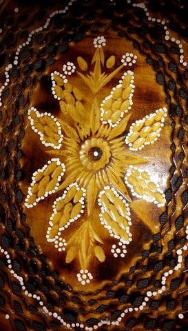 Декоративна дървена купа или чиния ръчно направена 38см / 27см - снимка 4