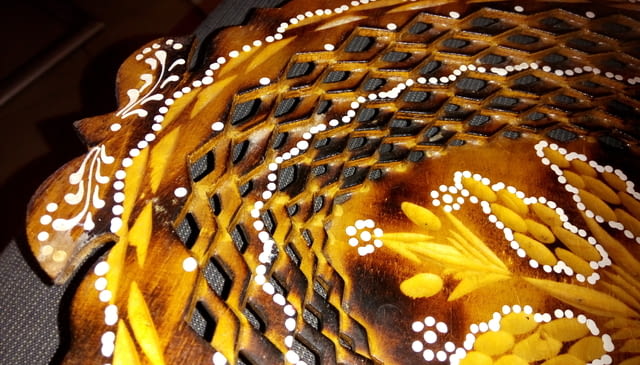 Декоративна дървена купа или чиния ръчно направена 38см / 27см - снимка 8