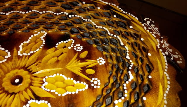 Декоративна дървена купа или чиния ръчно направена 38см / 27см - снимка 12