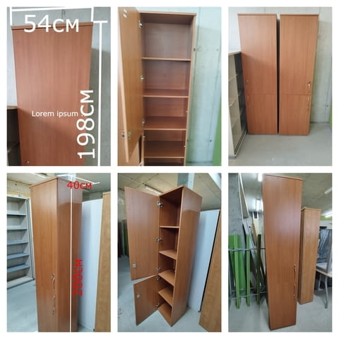 Еднокрил гардероб с рафтове със заключване - Офис шкафове 54/200/40 - снимка 1