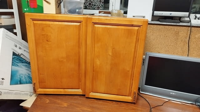 Кухненски шкафофе горен ред с врати от масив цвят череша 80/50 - 54/32см - снимка 2