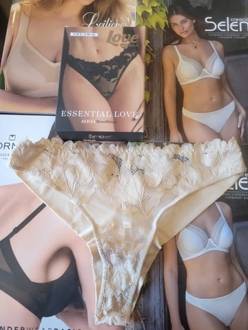 Love and bra S, M, L, XL италианска черна, телесна, перленобяла дантелена бразилиана дантелени полупрашки - снимка 2