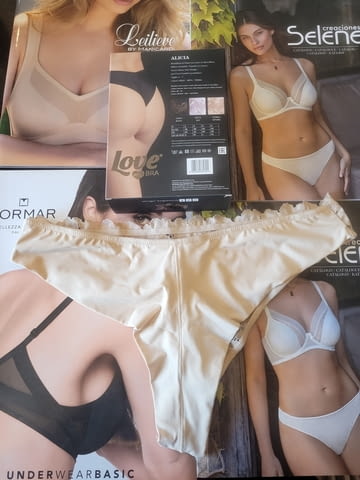 Love and bra S, M, L, XL италианска черна, телесна, перленобяла дантелена бразилиана дантелени полупрашки - снимка 4