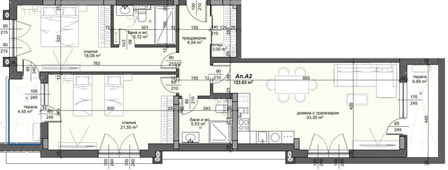 Тристаен апартамент в ж.к. Тракия, гр. Пловдив 3-стаен, 146 м2, Тухла - град Пловдив | Апартаменти - снимка 1