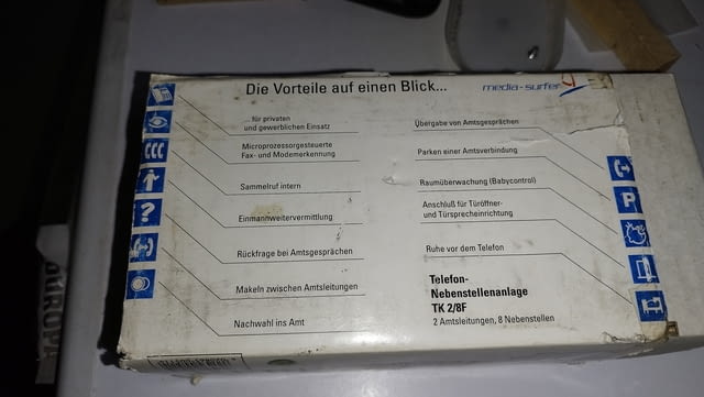 Телефонна централа немска аналогова - telefon nebenstellenanlage ТК 2/8F - снимка 3