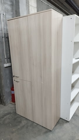 Гардероб еднокрил с рафтове 93/204/40 - ъгъллов гардероб с две врати - снимка 1