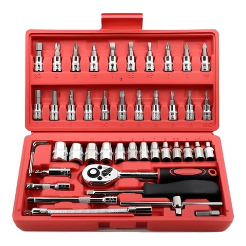 Комплект двустранни гаечни ключове, 46 части, хром-ванадиева стомана - снимка 1