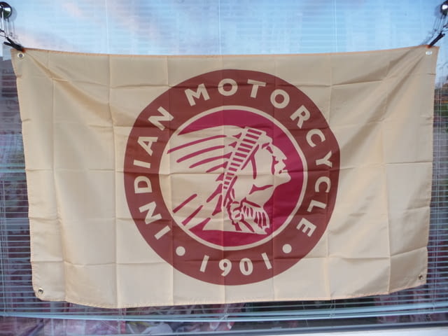 Знаме Indian Motorcycle 1901 Индиан мотоциклети рокерски готини направени мощни рокери волни група - снимка 1