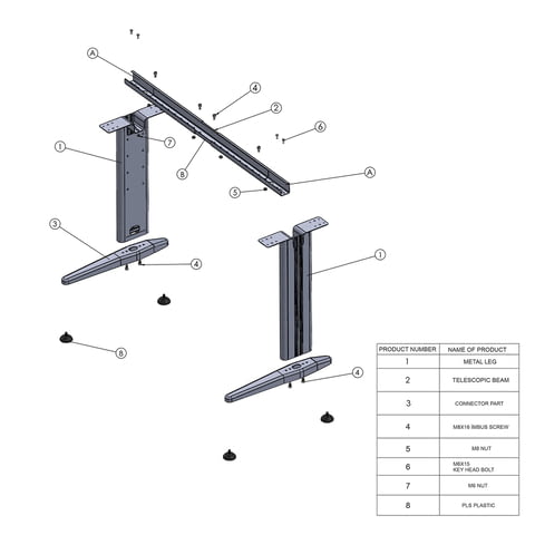 Метални крака 2бр и метална греда за бюро или офис маса в комплект - снимка 10