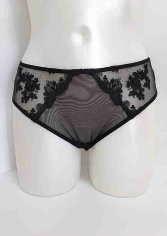 SieLei S, M черни, розови, сини, шампанско италиански прозрачни слипове Сиелей дантелен слип от тюл - снимка 2