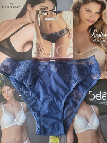 SieLei S, M черни, розови, сини, шампанско италиански прозрачни слипове Сиелей дантелен слип от тюл - снимка 3